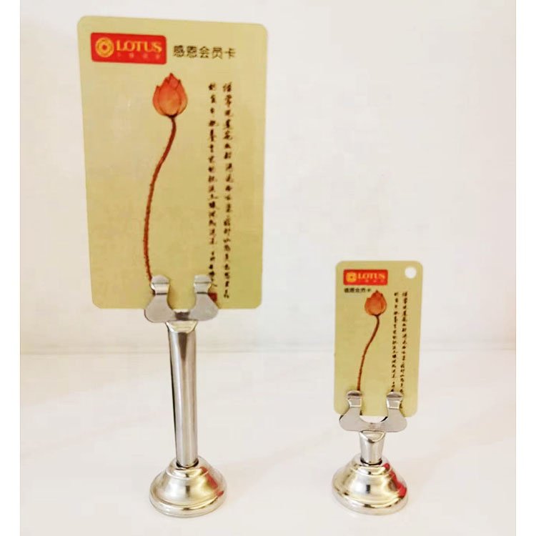 High Quality Restaurant Hotel Stainless Steel Golden Table Number Wedding Place Card Holder Stand