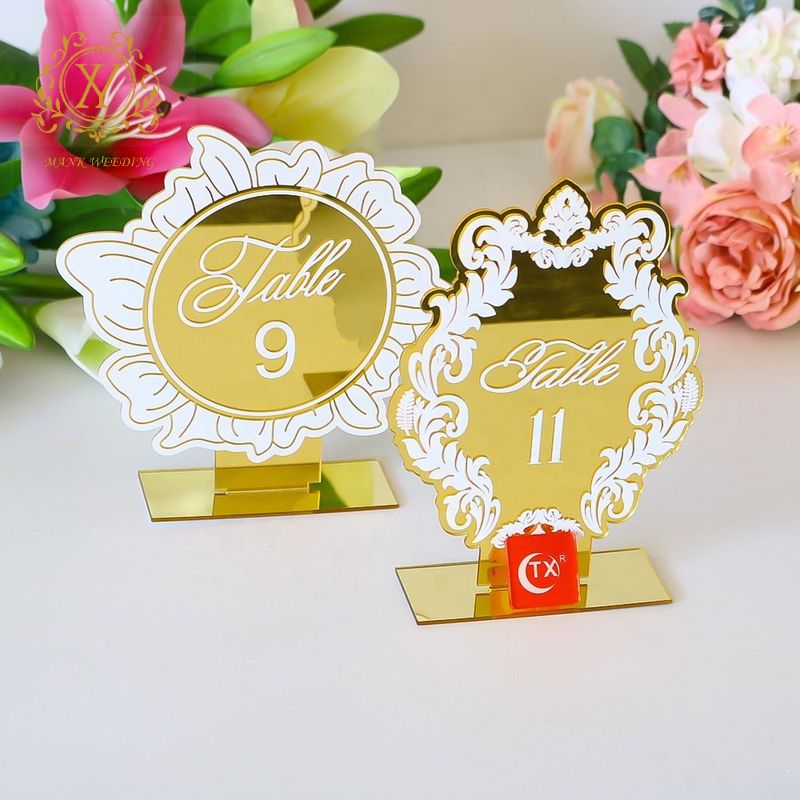 Custom Seating Cards INS Style Acrylic Table Numbers Gold Centerpieces for Wedding Table Reception Decorations