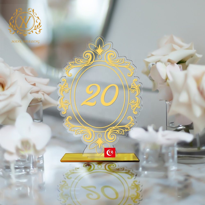 Custom Seating Cards INS Style Acrylic Table Numbers Gold Centerpieces for Wedding Table Reception Decorations
