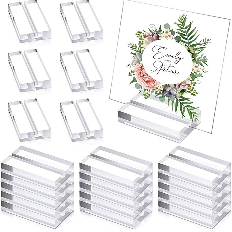 wedding restaurant free stand clear acrylic photo menu place card table number holders