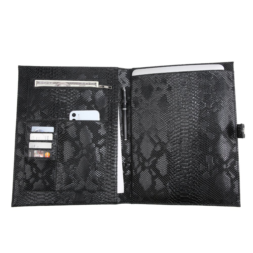 2022 New Big Size File Folder Snake Ostrich Pattern Good Quality University Document File Bag For 13 Inches Laptop