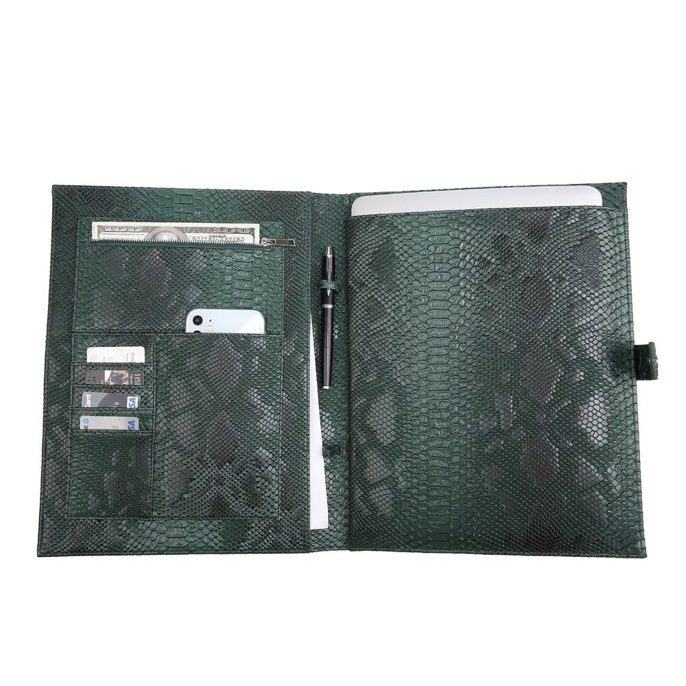 2022 New Big Size File Folder Snake Ostrich Pattern Good Quality University Document File Bag For 13 Inches Laptop