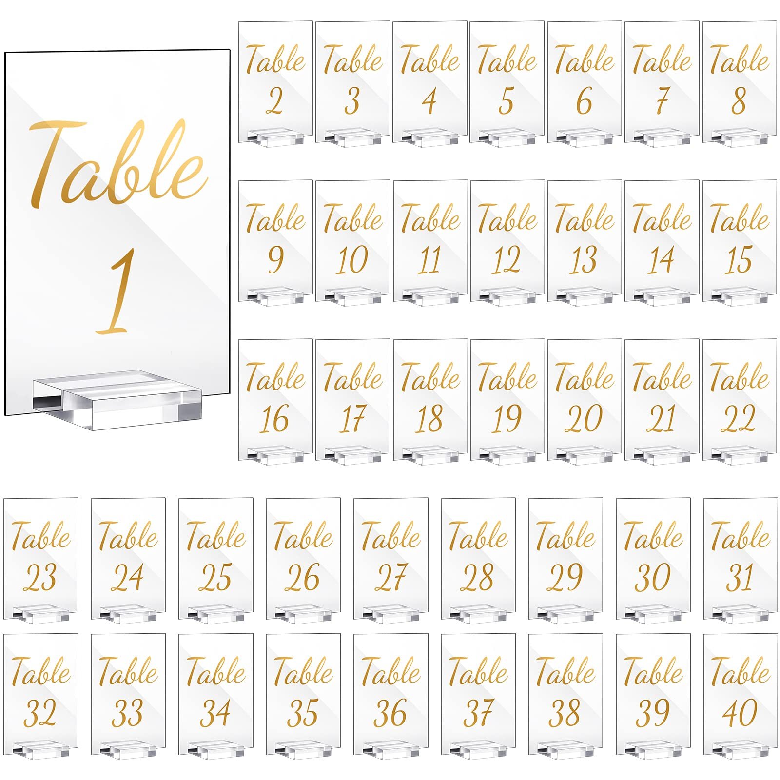 Custom Logo Clear Acrylic Place Cards & Table Numbers with Stands Place Card Wedding Table Numbers