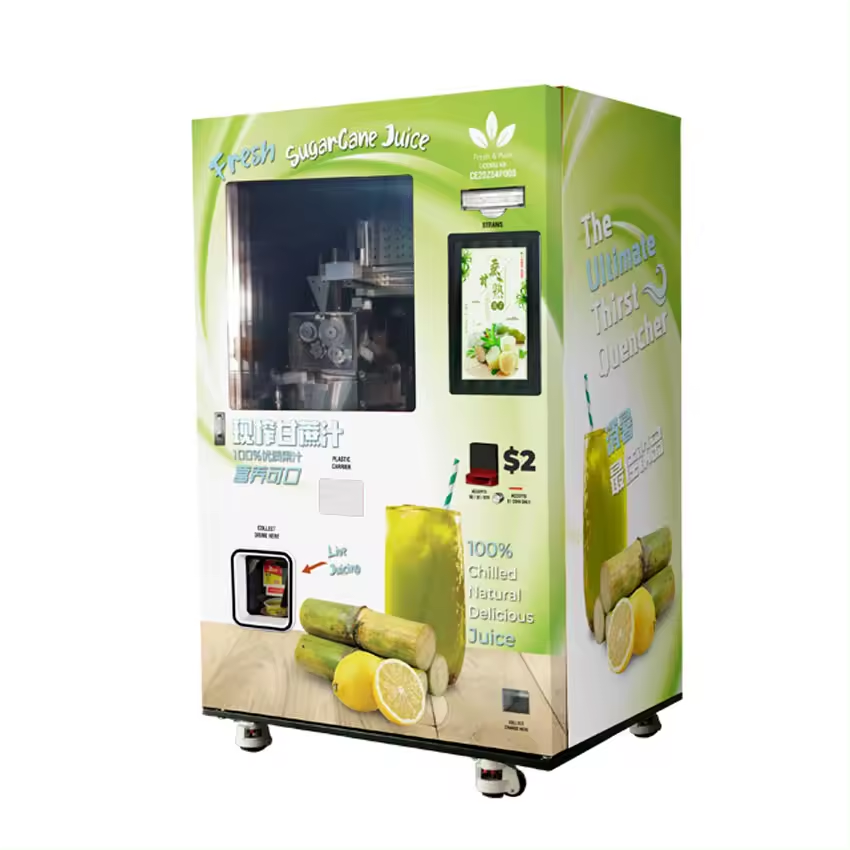Micron Factory Price Auto Cleaning Cold Drink Juice Machine Sugar Cane Vending Machine