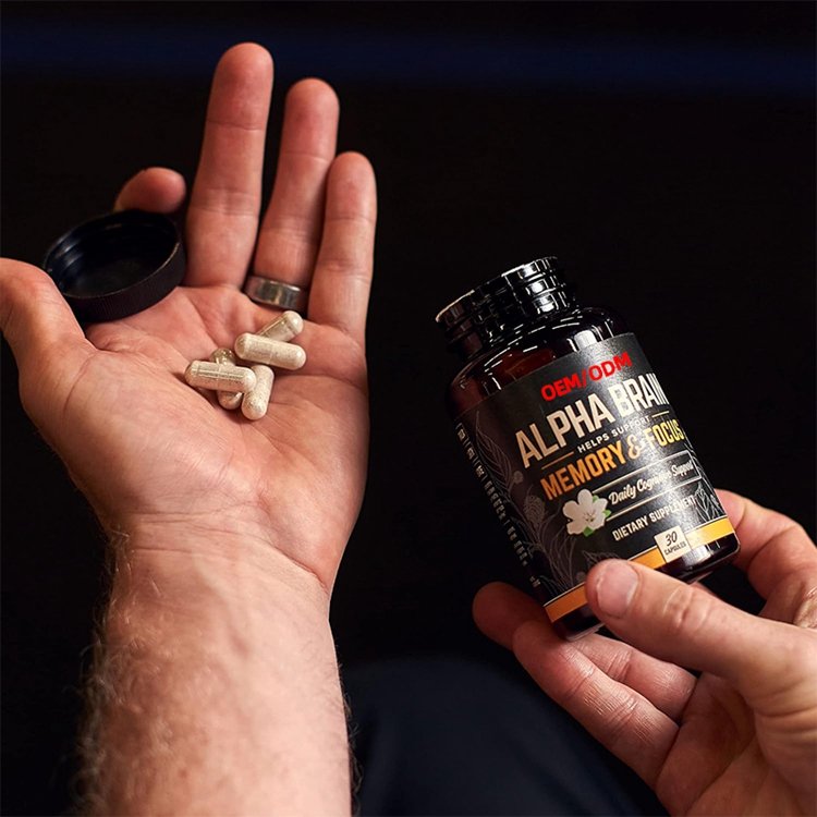 30 Count Premium Nootropic Brain Supplement Caffeine-Free Focus Capsules for Concentration Brain Booster Memory Support