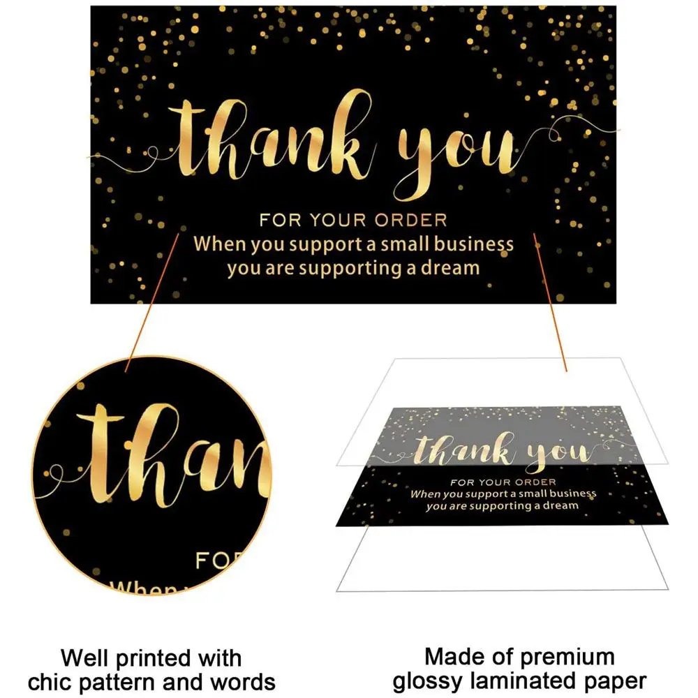 Custom Printing Luxury Greeting Card Business Thank You Purchase Card Set With Envelopes For Small Business
