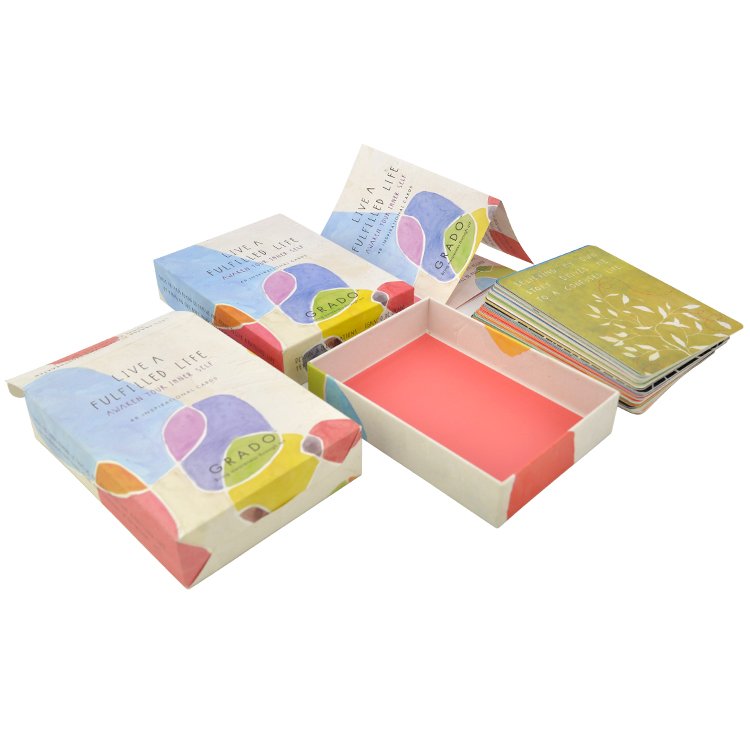 Customized Printing Stationary A6 Cards Self Love Mental Health Inspirational Positive Flash Cards Game With 2 Piece Box