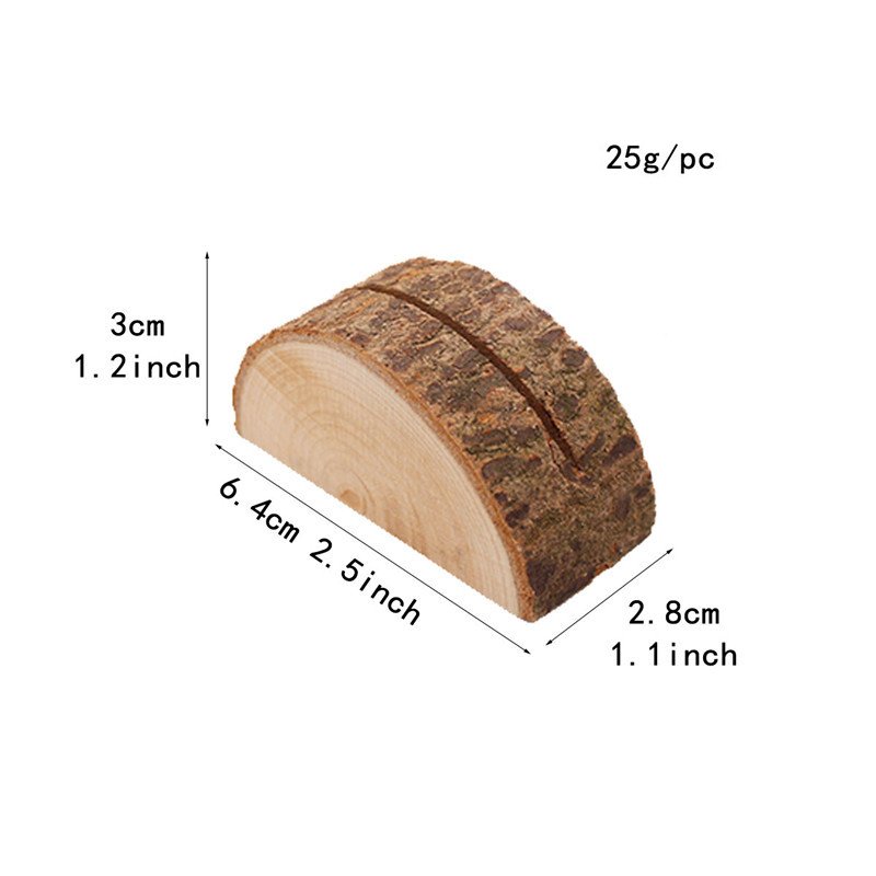 Half-Round Wooden Table Numbers Stand Memo Holder Card Photo Picture Note Clip Holders Wedding Place Card Holders