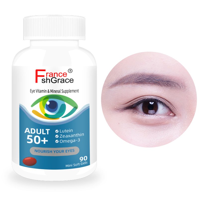 Eye Vitamin Mineral Supplement for Adult 50+ Vitamin & Mineral Supplement with Lutein, Zeaxanthin, and Omega-3 90 Softgels