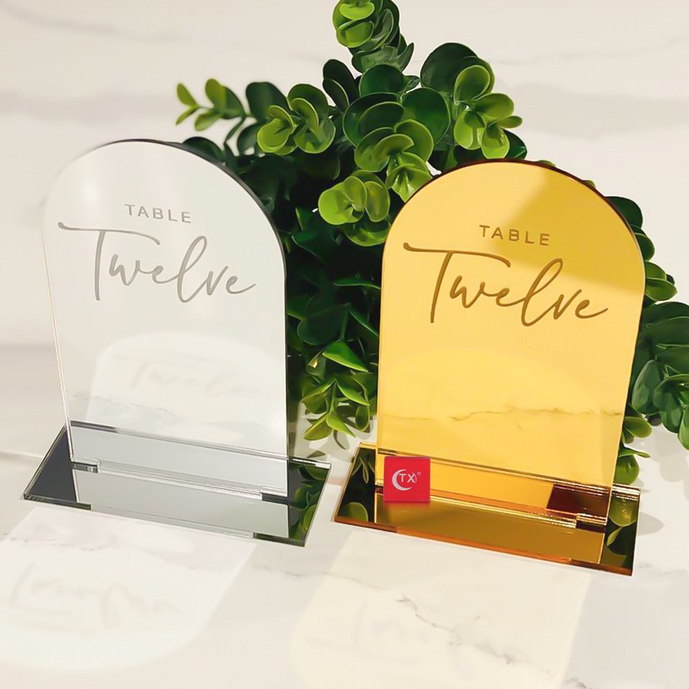 Blank RestaurantTable Number Stands Table Numbers Acrylic Wedding For Wedding Reception and Decoration