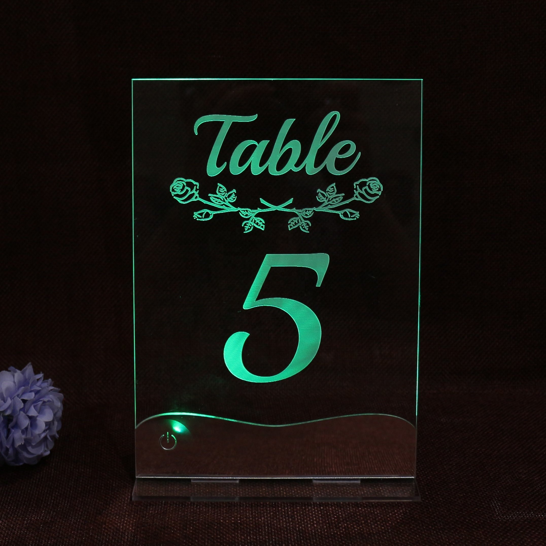 5X7 Inches LED Clear Acrylic Invitation Transparent Base Luxury DIY Craft Creative Acrylic Wedding Bar Party Table Card