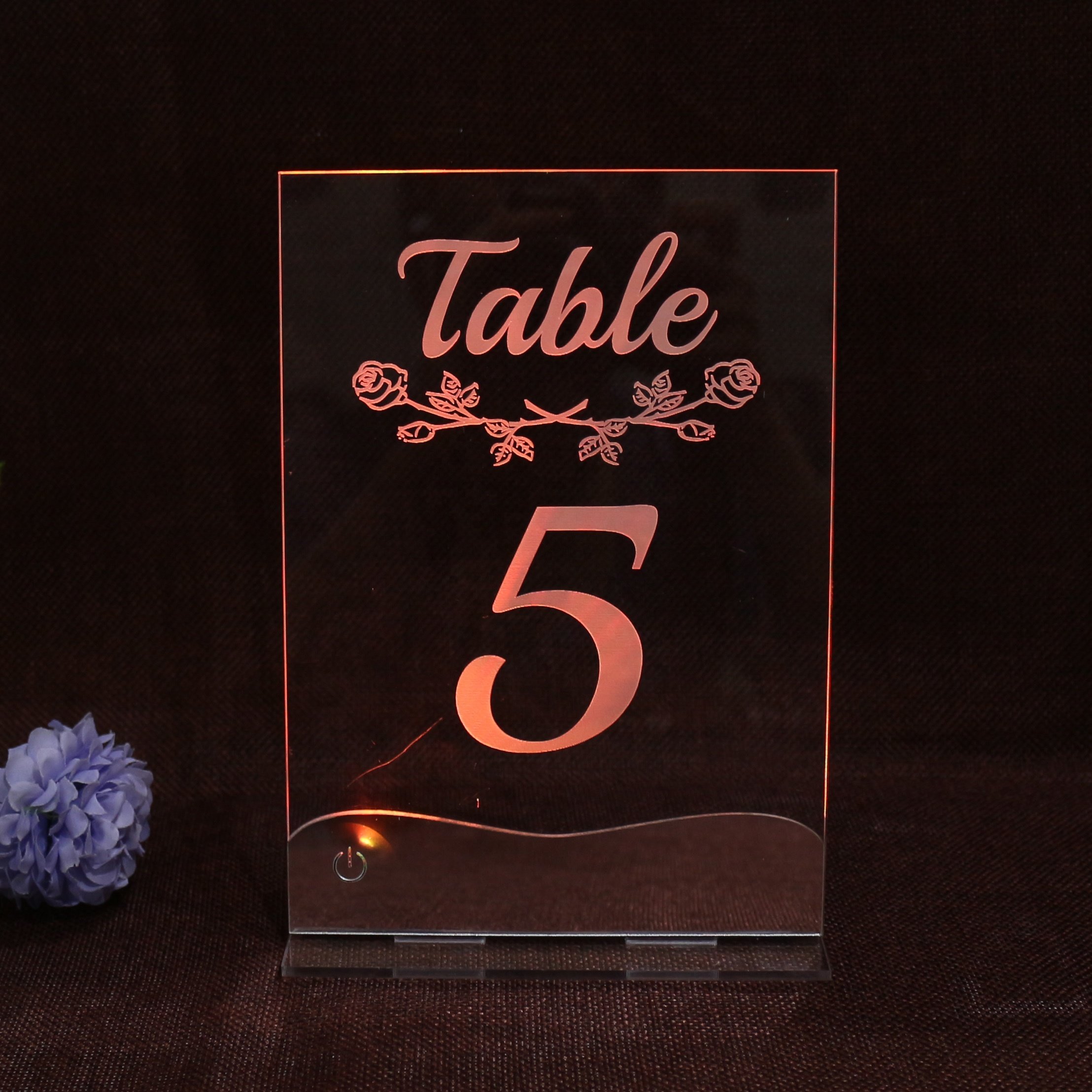 5X7 Inches LED Clear Acrylic Invitation Transparent Base Luxury DIY Craft Creative Acrylic Wedding Bar Party Table Card