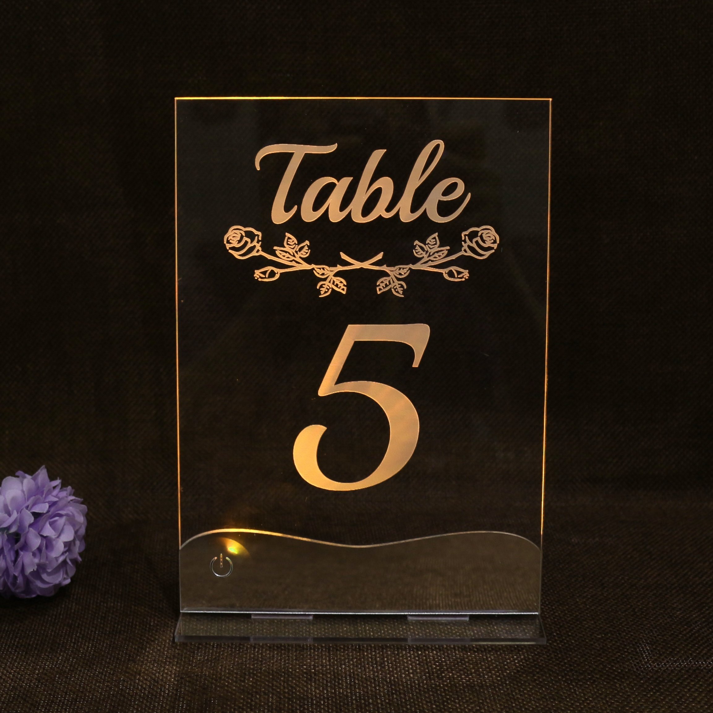 5X7 Inches LED Clear Acrylic Invitation Transparent Base Luxury DIY Craft Creative Acrylic Wedding Bar Party Table Card