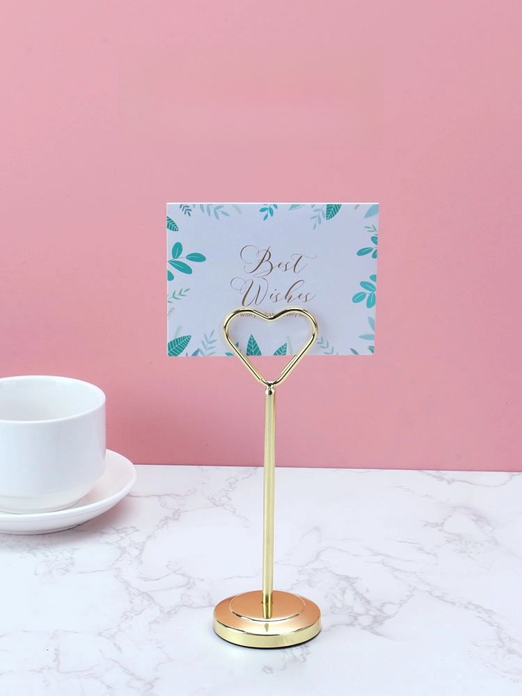 JOYEN Wholesale Table Number Holders and Picture or Number card Holder for Tables with Heart Shaped Clip for Wedding
