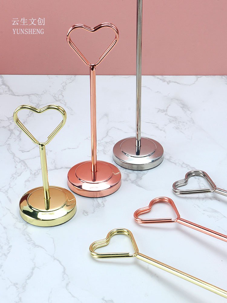 JOYEN Wholesale Table Number Holders and Picture or Number card Holder for Tables with Heart Shaped Clip for Wedding