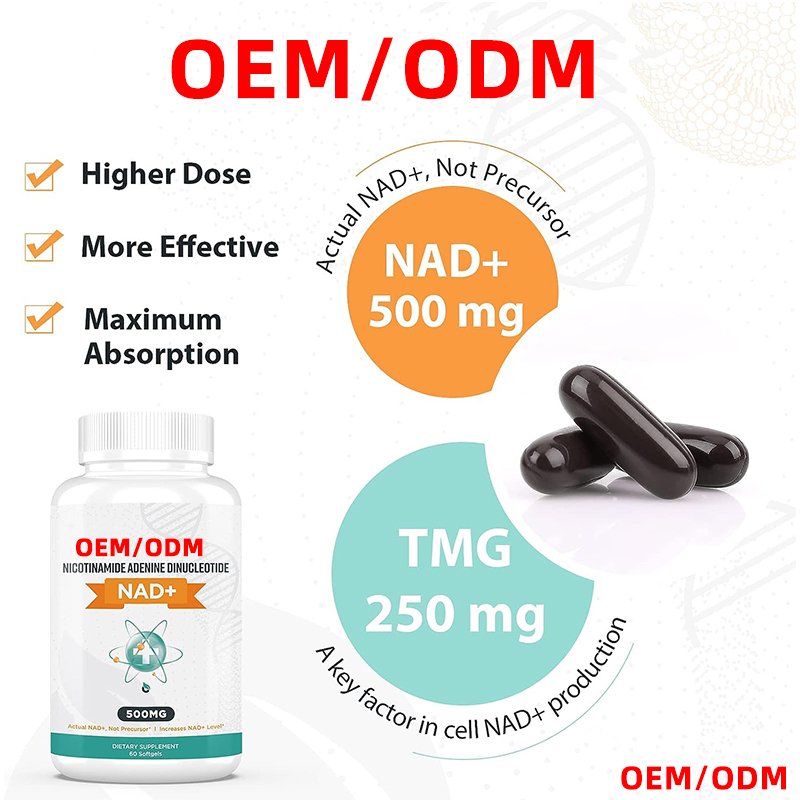 High Absorption NAD+ 500 mg Supplement, Boost NAD+ With TMG 250 mg Support Healthy Aging 60 CAPSULES