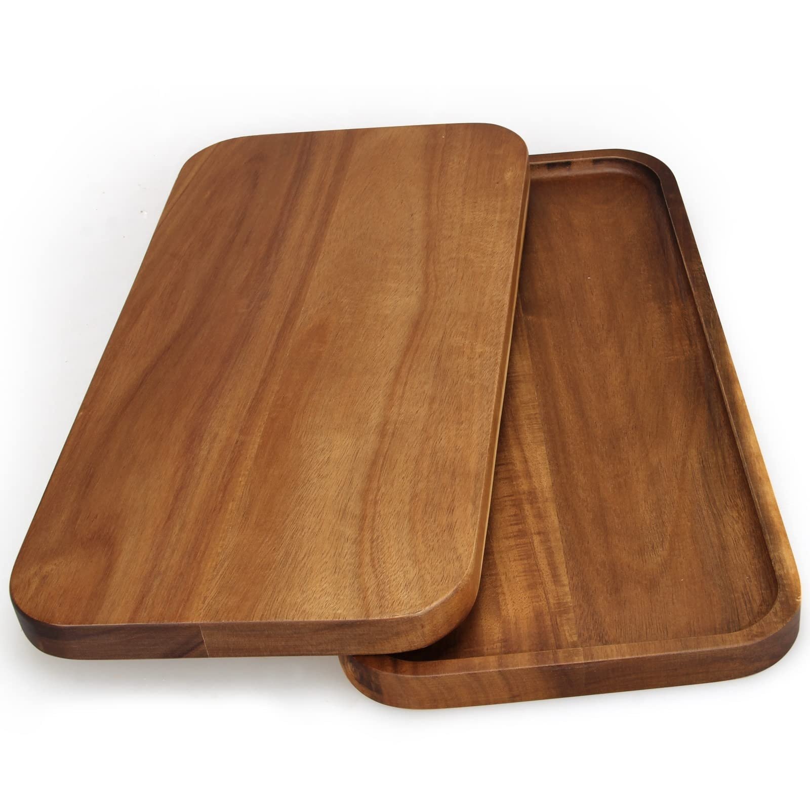 Best-selling factory wholesale custom new rectangular acacia wooden service trays decorated wood serving tray
