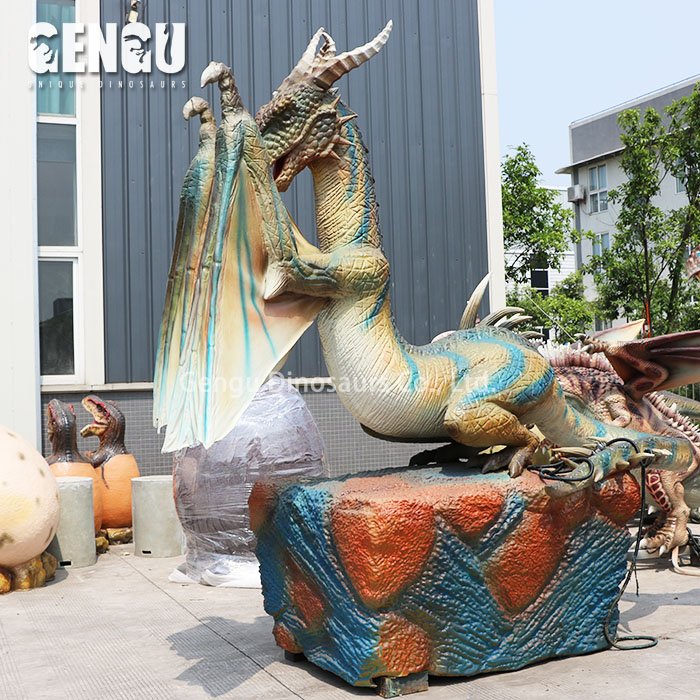 Life Size Animatronic Dragon Model Chinese Dragon Sculpture