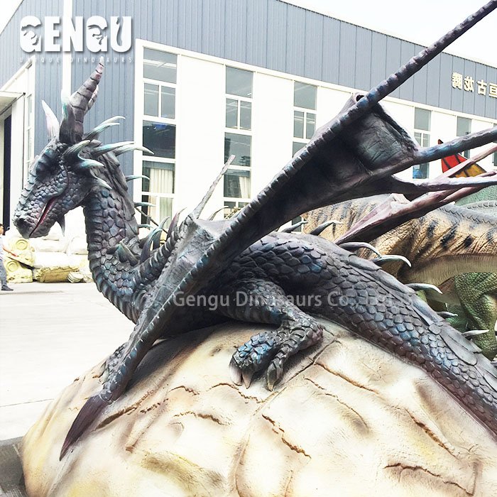 Life Size Animatronic Dragon Model Chinese Dragon Sculpture
