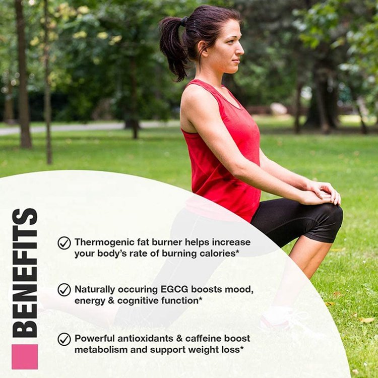Green Tea Weight Loss Pills to Reduce Belly Fat Dietary Supplement Antioxidants Caffeine Boost Metabolism
