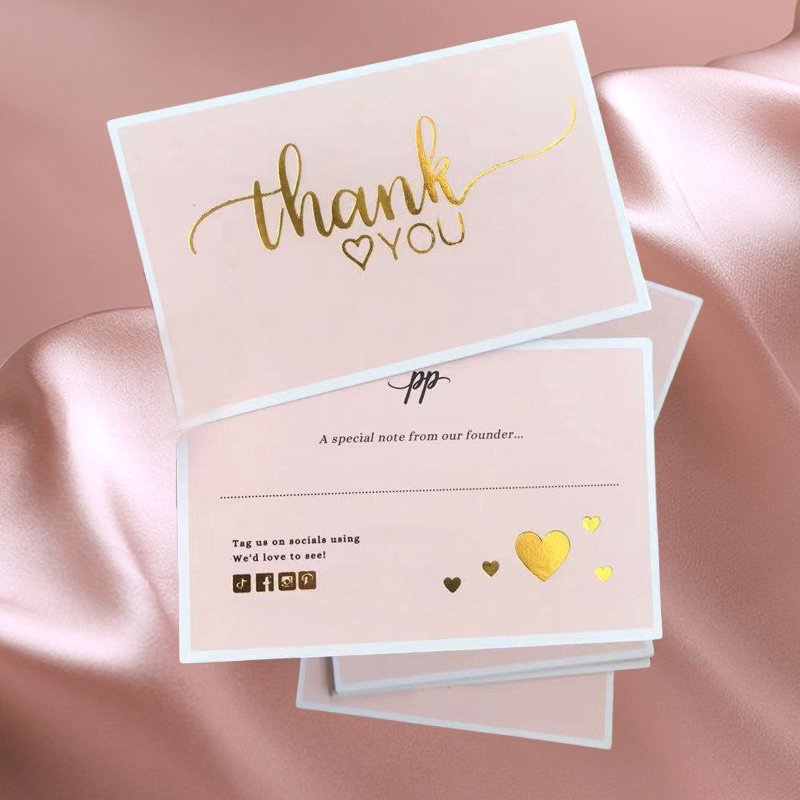 Hot Sale Custom Printed Luxury Look Wedding Invitation Paper Card Gold Foil Business Thank You Paper Cards