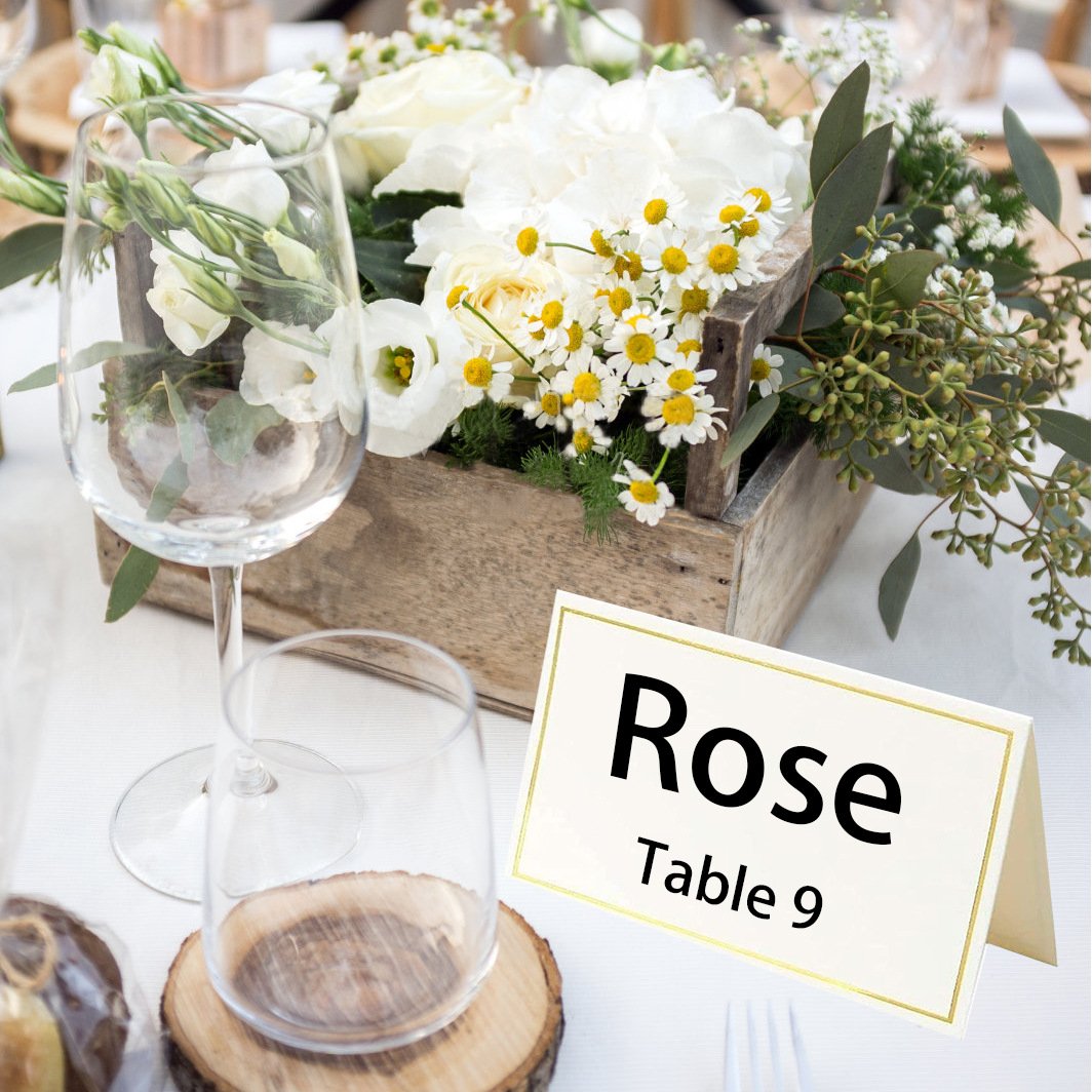 Bronzing Blank Table Place Cards Decor Name Message Card for Wedding Party Decoration Event Party Supplies Seating Card