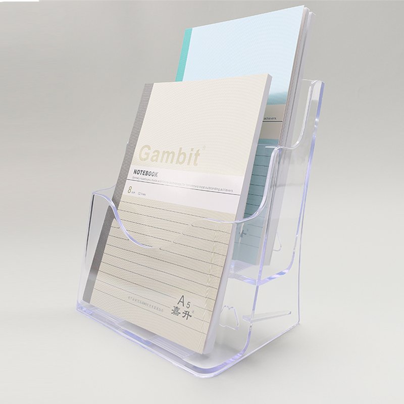 A5 2 Tiers Acrylic Brochure Stand For Pamphlet Flyer Literature Rack Card Leaflet Holder Plastic Brochure Holder