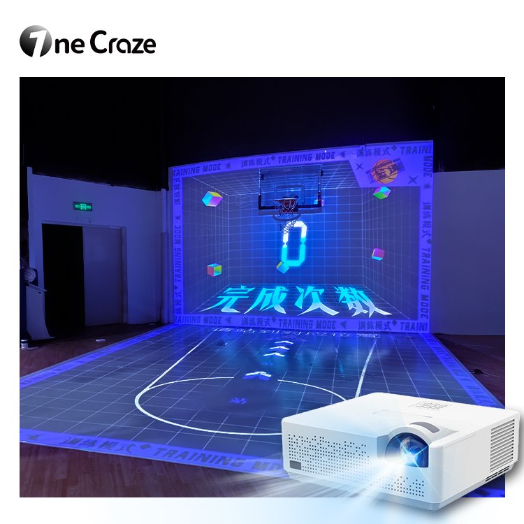 Immersive Dynamic Basketball Sport Simulator arcade projection game machine wall floor Interactive Projector Games For Gymnasium