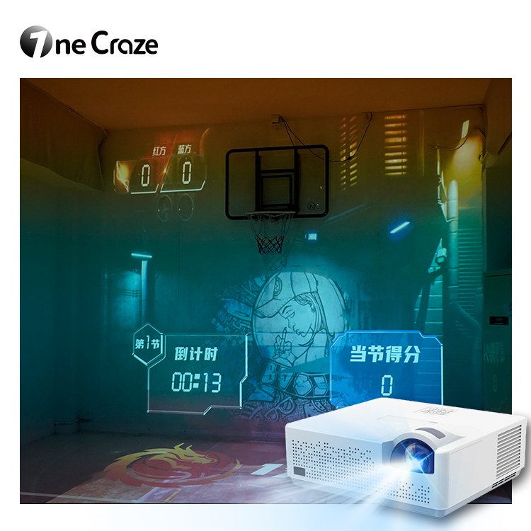 Immersive Dynamic Basketball Sport Simulator arcade projection game machine wall floor Interactive Projector Games For Gymnasium