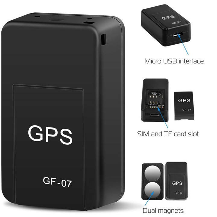 GF07 Magnetic Mini Car Tracker GPS Real Time Tracking Locator Device GPS Tracker Real-time Vehicle Black Plastic Mini Compass