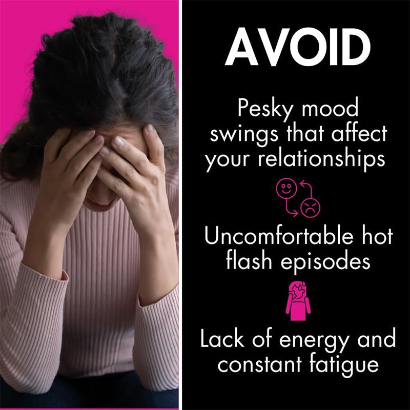 Hormone Balance- First All in One Relief for Fatigue, Bloating,Hot Flashes,Mood Swings,Menopause,PMDD,PCOS Vegan Capsules