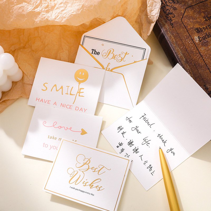 Elegant Flower Thank You Card - For Thanksgiving, Teacher's Day, Graduation, Birthday, and Business Wishes, with Envelope