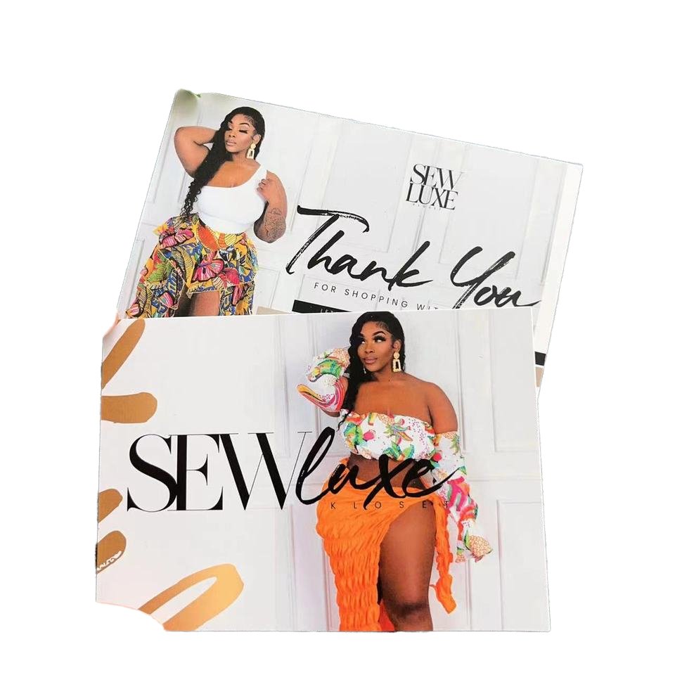 Custom Logo Printed Clothing Thank You Cards 400g-800g Thickness Social Security Paper Card For Garments