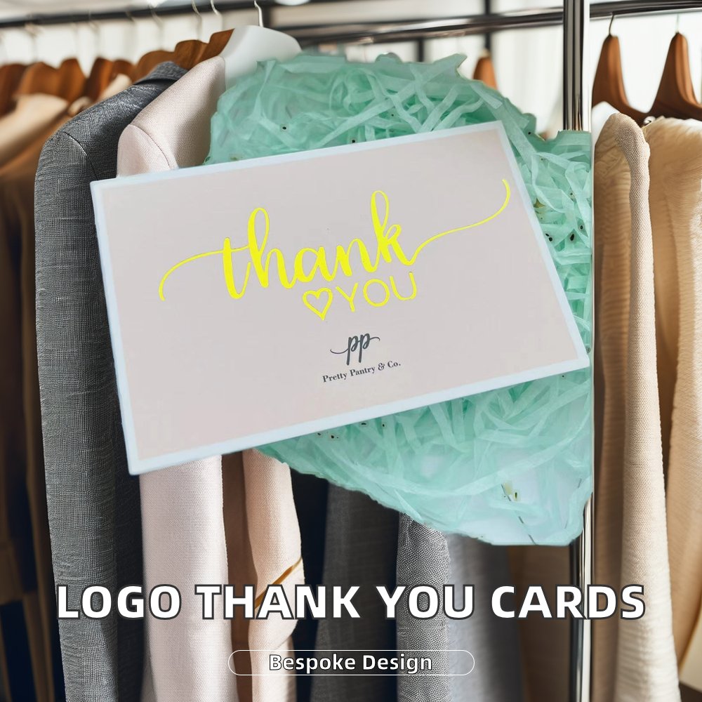 Custom Logo Printed Clothing Thank You Cards 400g-800g Thickness Social Security Paper Card For Garments