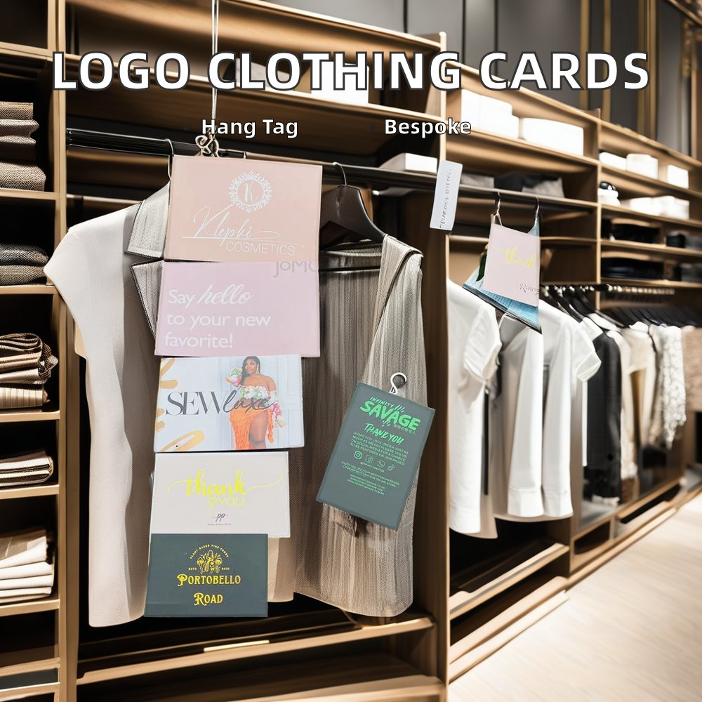 Custom Logo Printed Clothing Thank You Cards 400g-800g Thickness Social Security Paper Card For Garments