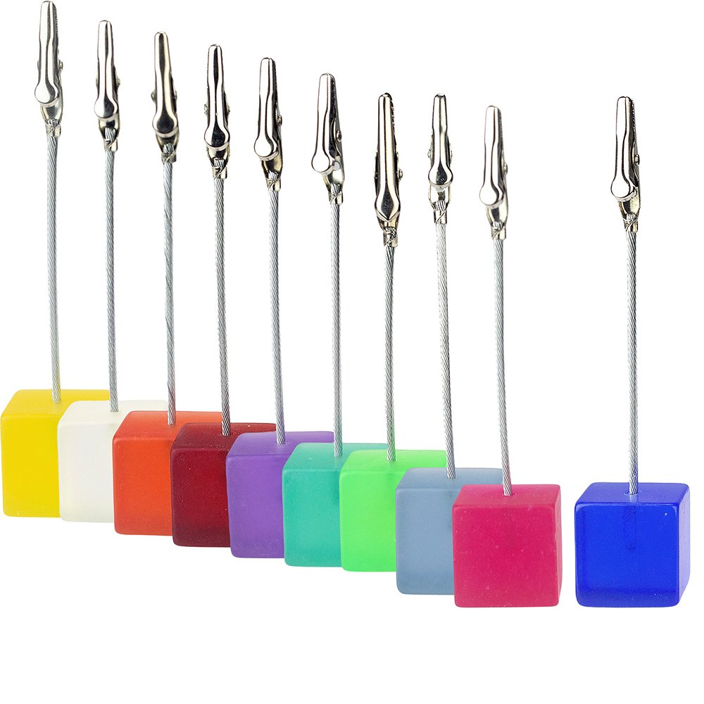 Color Cube Stand Alligator Wire Photo Clip Memo Card Holder Table Wedding Party Place Favor Customized Gift Note Clamp