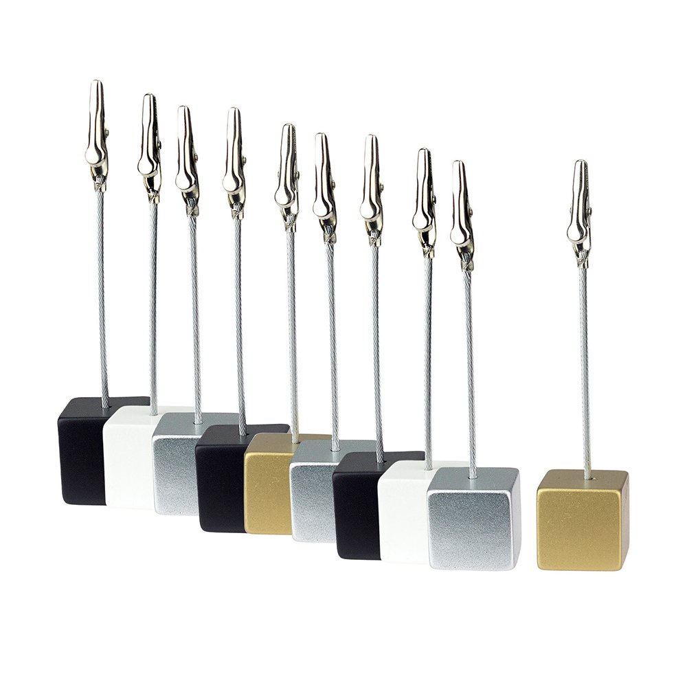 Color Cube Stand Alligator Wire Photo Clip Memo Card Holder Table Wedding Party Place Favor Customized Gift Note Clamp