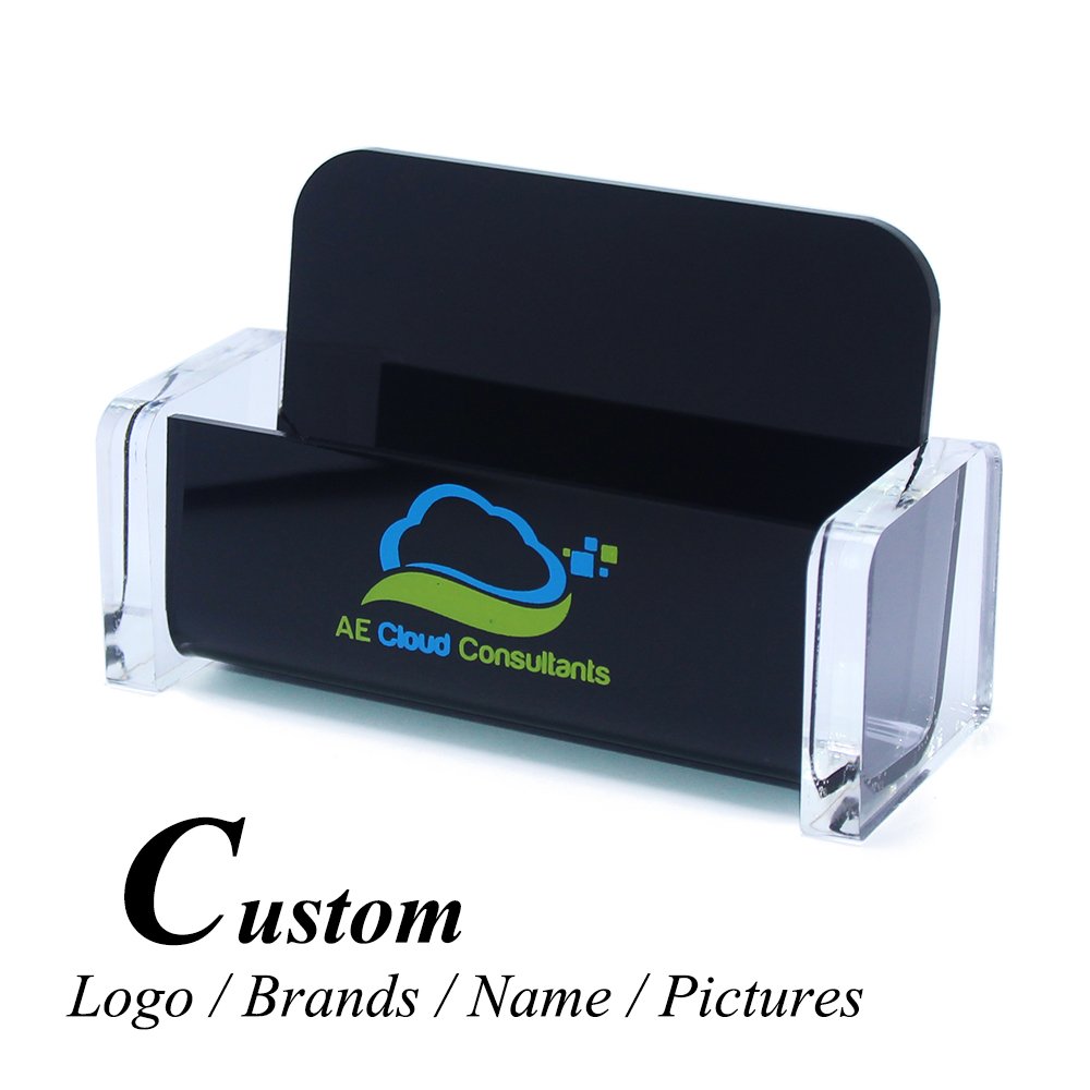 Black Clear Desk Shelf Pen Box Storage Display Stand Place Acrylic Plastic Desktop Office Business Acrylic Card Holder Gifts
