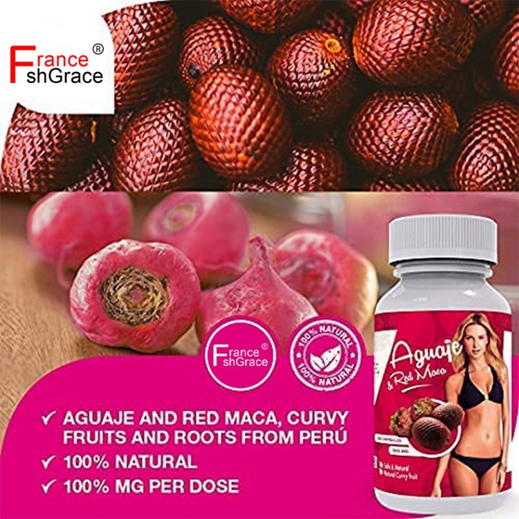 Aguaje Red Maea 100 Capsules Health Benefits Natural Curvy Fruit Safe Natural Capsules
