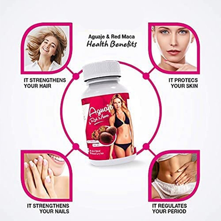 Aguaje Red Maea 100 Capsules Health Benefits Natural Curvy Fruit Safe Natural Capsules