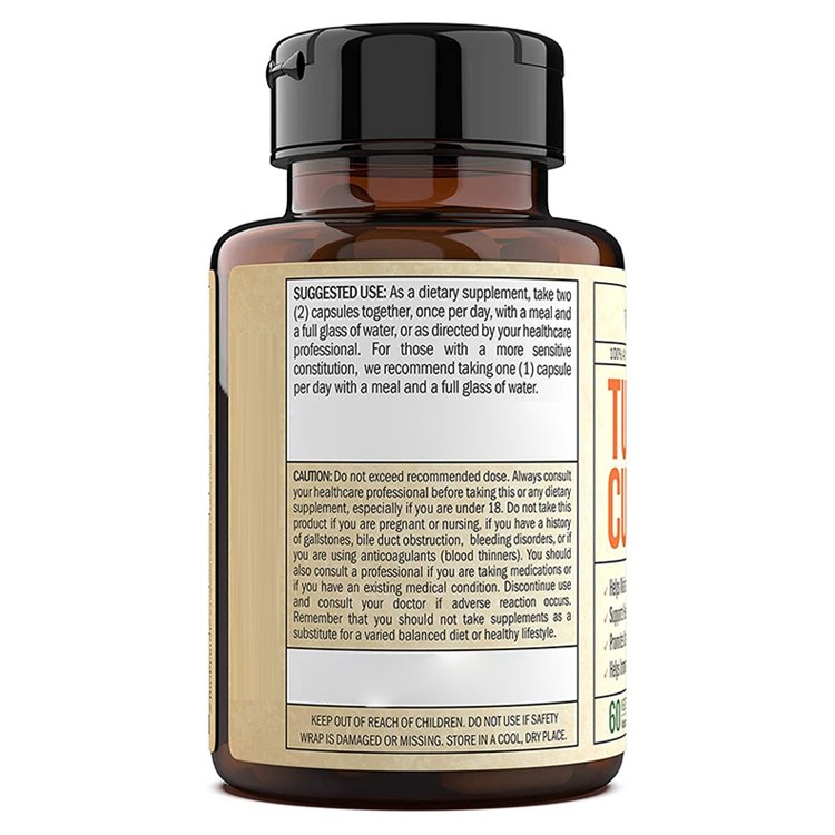 60 Vegetarian Capsules Curcumin Natural Dietary Supplement 100% Natural,Gmo,Gluten,Dairy Free