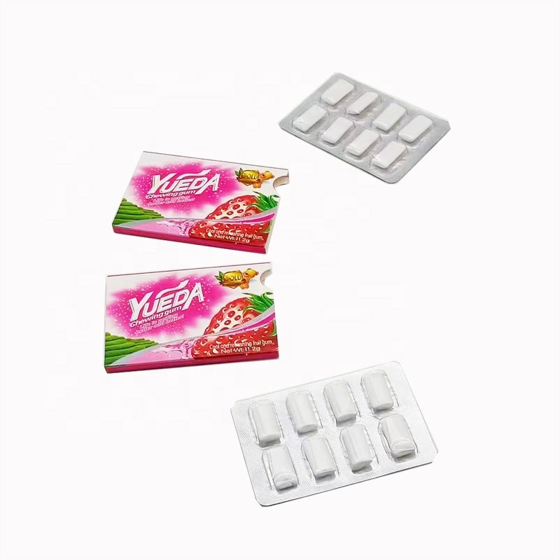 Hot Selling 8Pcs Cool and Refreshing Strawberry Chewing Gum in Blister Card
