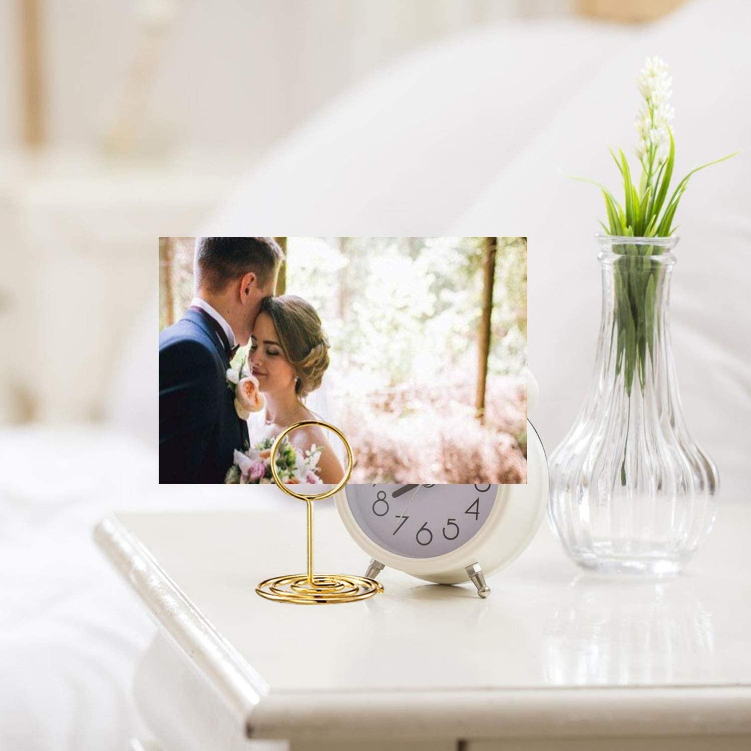 24pcs Gold Seating Label Placecard Clips Setting Place Display Wedding Name Mini Table Number Card Holder Stands With Card