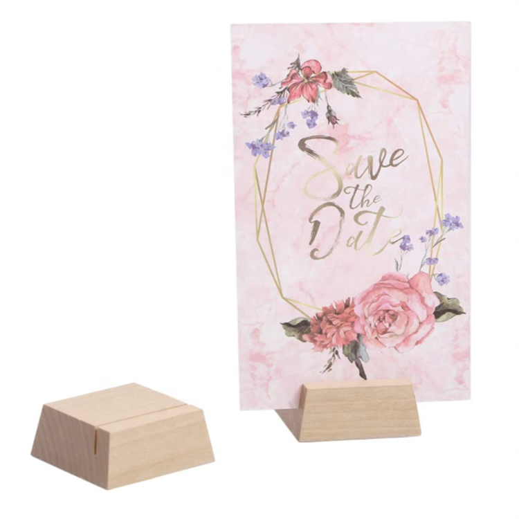 Postcard Wooden Menu Card Holder Picture Display Stand Holder Wood Sign Table Card Holder