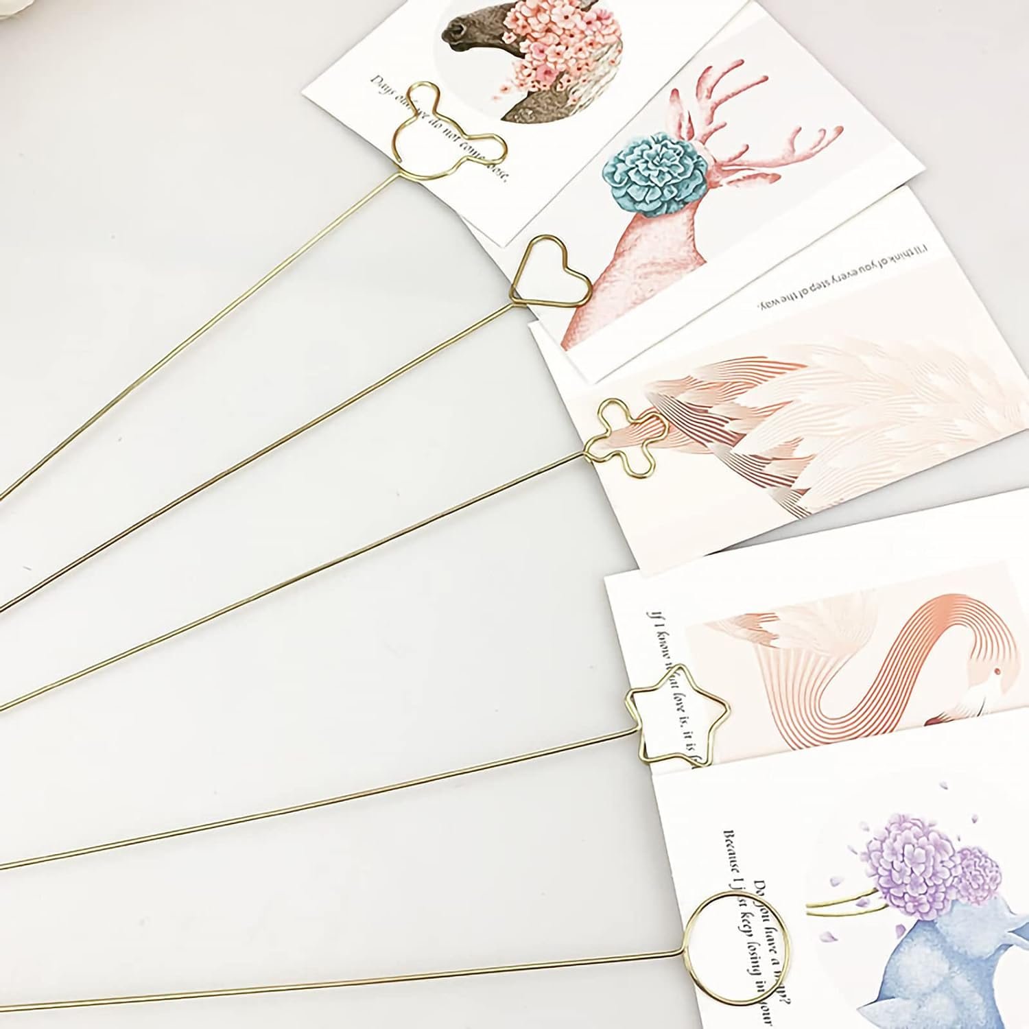 new arrival Floral Place Card Holders Five-Pointed Star Photo Memo Holder Pick Table Card Holder