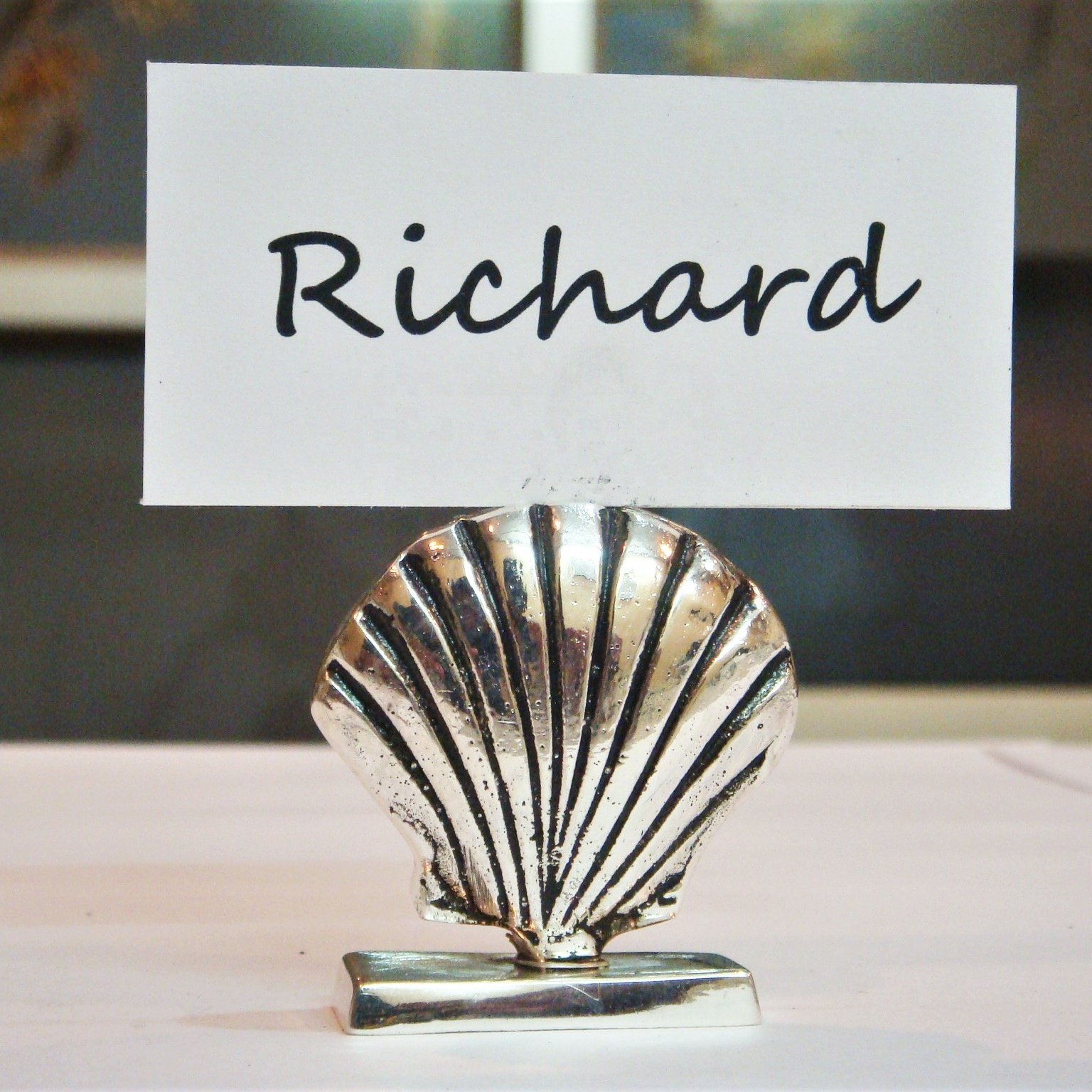 Shell Shaped Silver Wedding Favor Brass Place Card Holder Party Wedding Table Decoration Gift