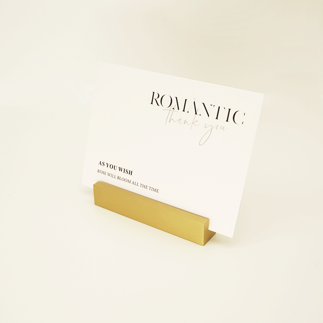 80mm Solid Brass Place Card Holders Gold Business Card Stand