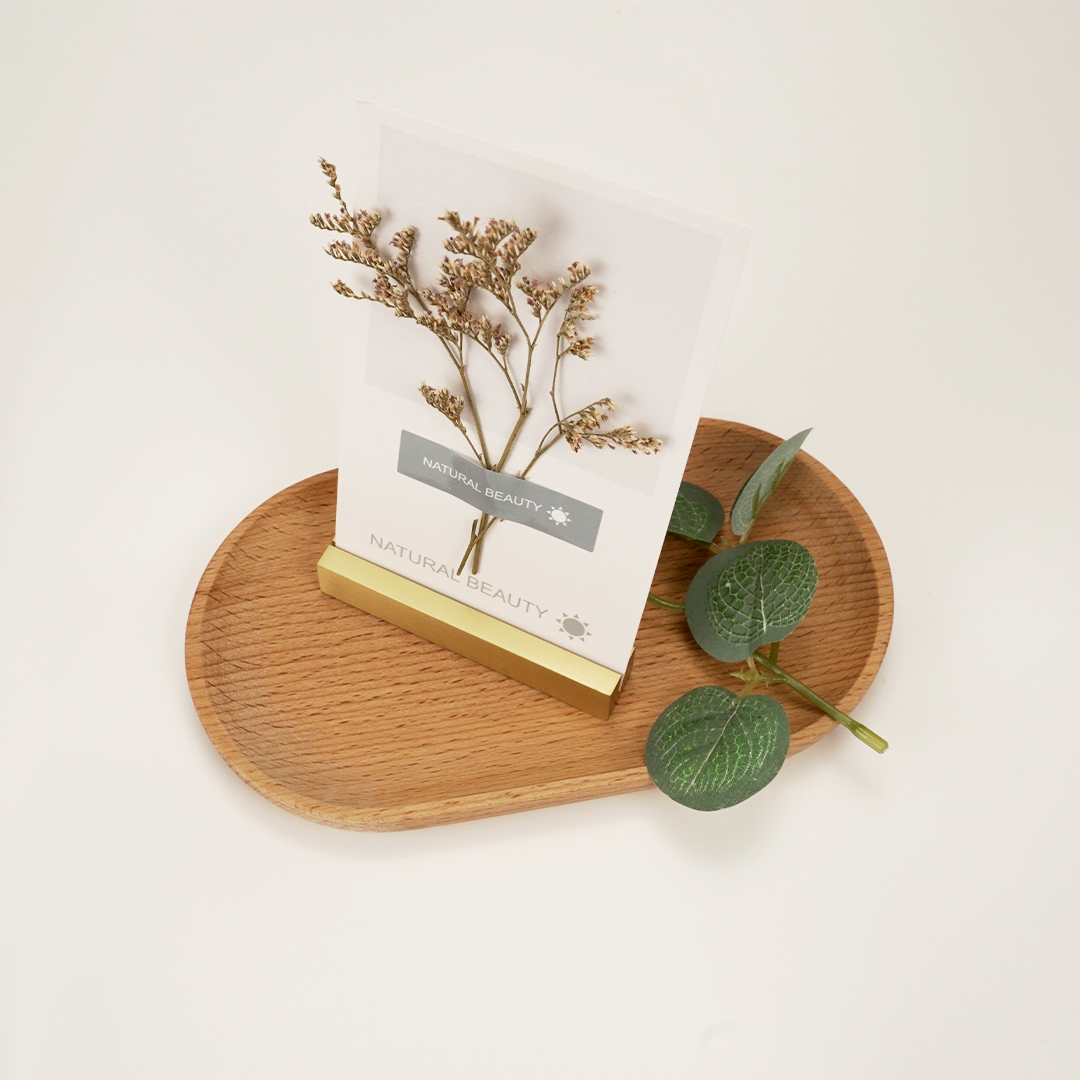 80mm Solid Brass Place Card Holders Gold Business Card Stand