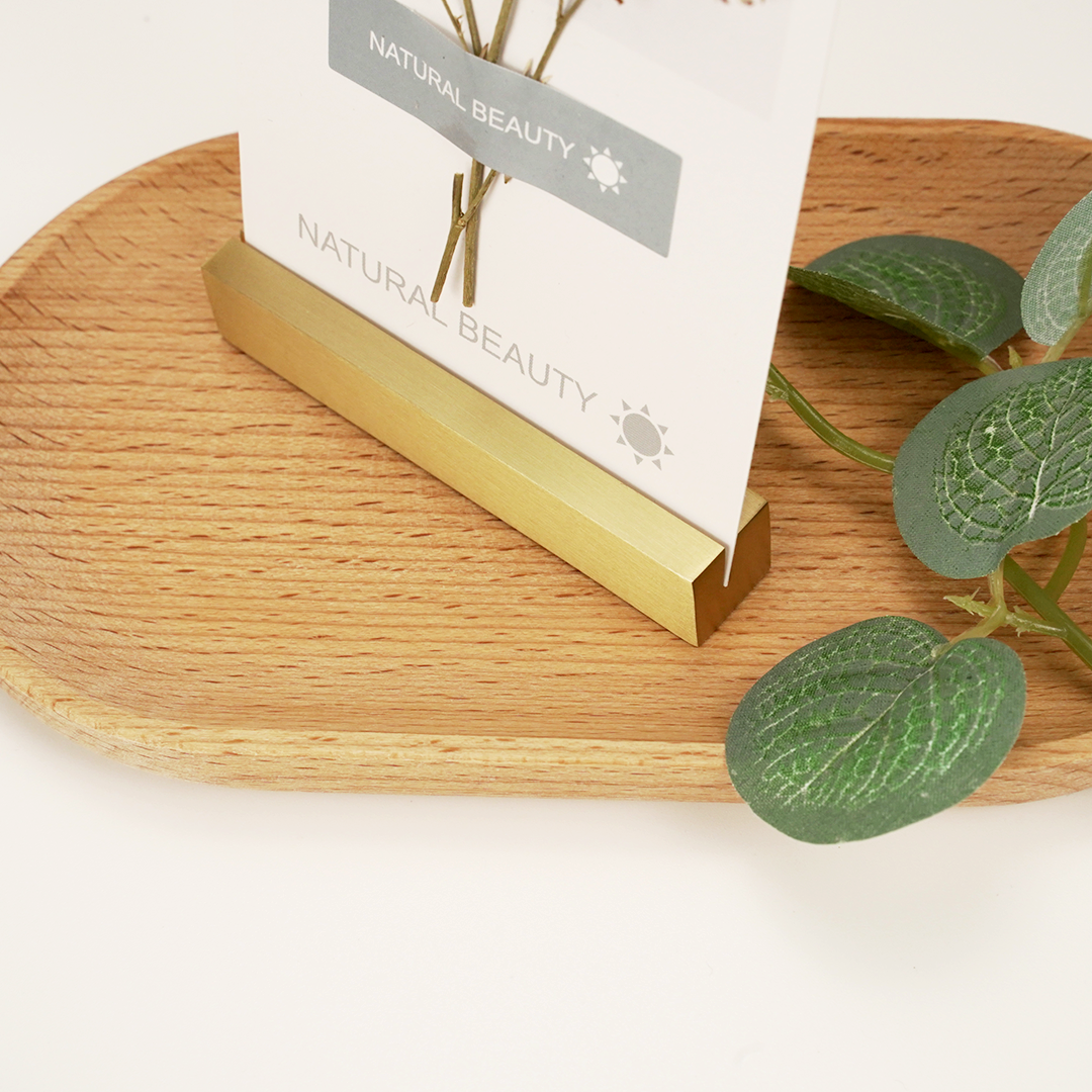80mm Solid Brass Place Card Holders Gold Business Card Stand