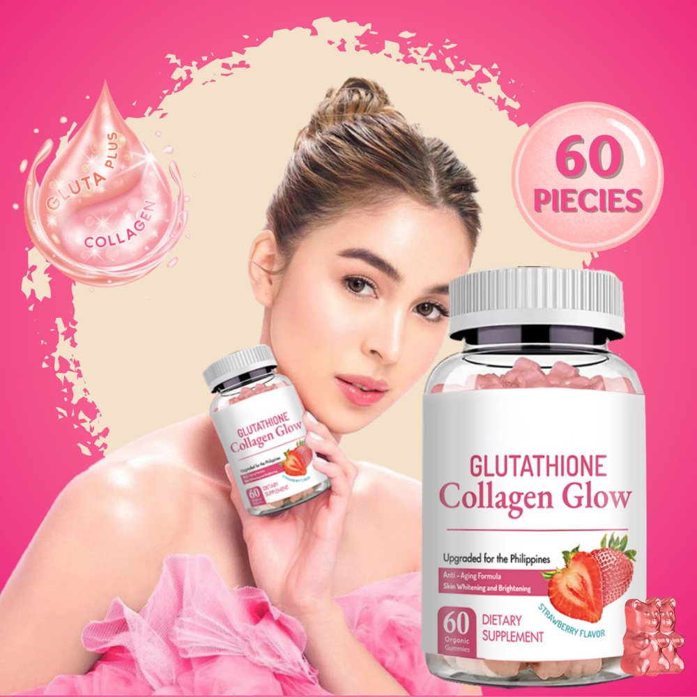 Collagen Glow Skin Whitening Gummy Helps Maintain Healthy Nails Plus Collagen Skin Protect Cells from Damge Collagen Supplement